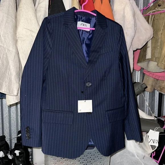 ZARA Kids | Navy Blue | SUIT JACKET WITH LINES - Picture 4 of 4